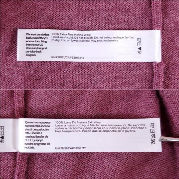 Eileen Fisher Womens XL Extra Fine Merino Wool V-Neck Box Top Sweater Purple - Picture 9 of 12